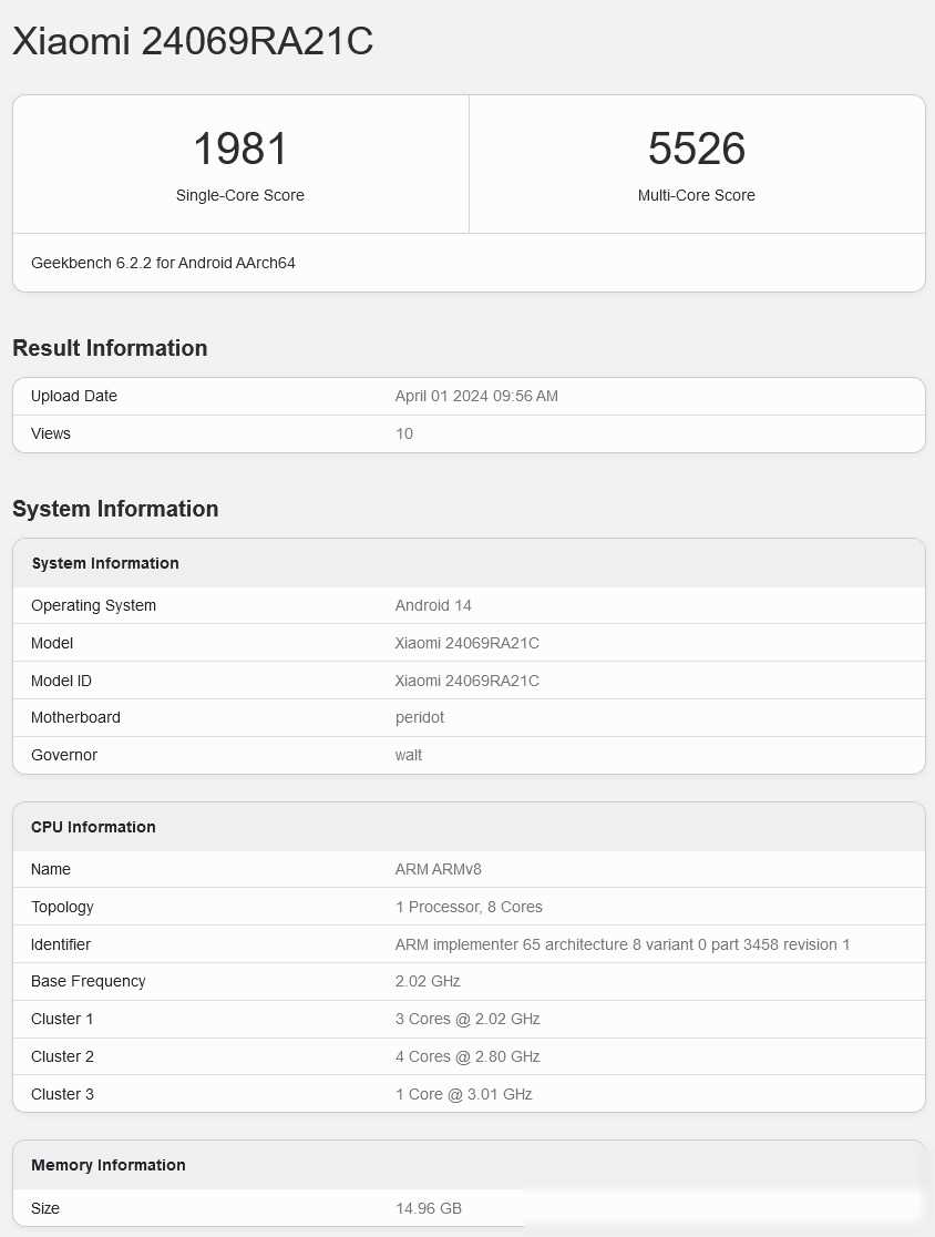 小米Redmi Turbo 3手機跑分曝光:驍龍8s Gen
