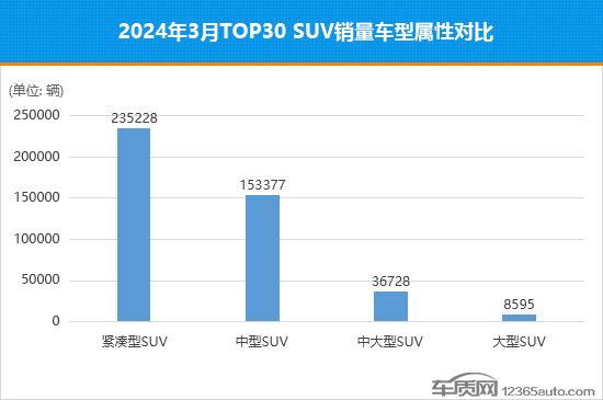 2024年3月TOP30 SUV銷量投訴量對應點評