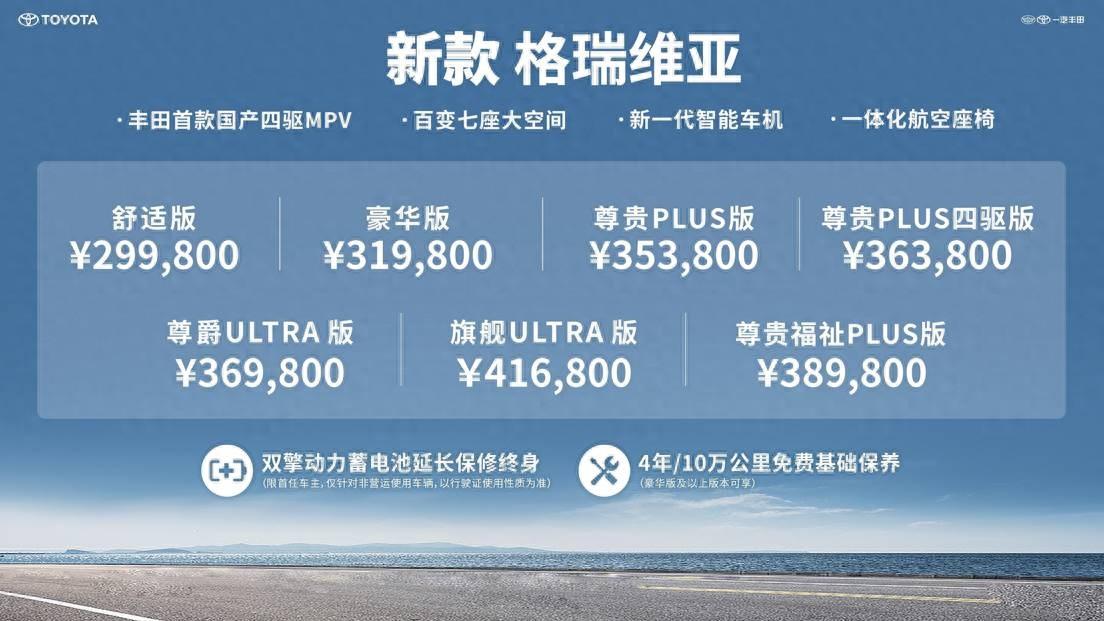 新增雙電機四驅車型 2024款格瑞維亞上市,售價29.98萬起