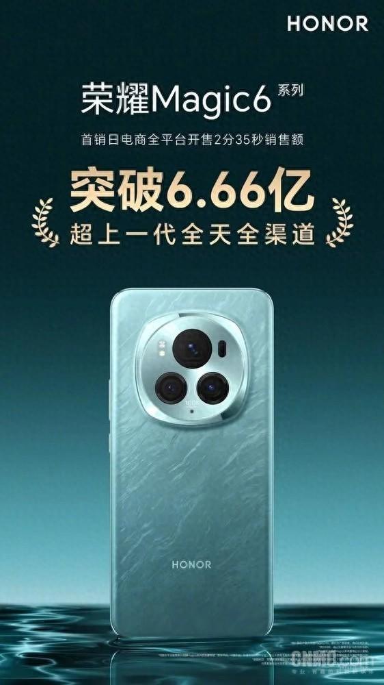 榮耀Magic6首銷第一季度出貨量暴漲 超上代兩季度之和