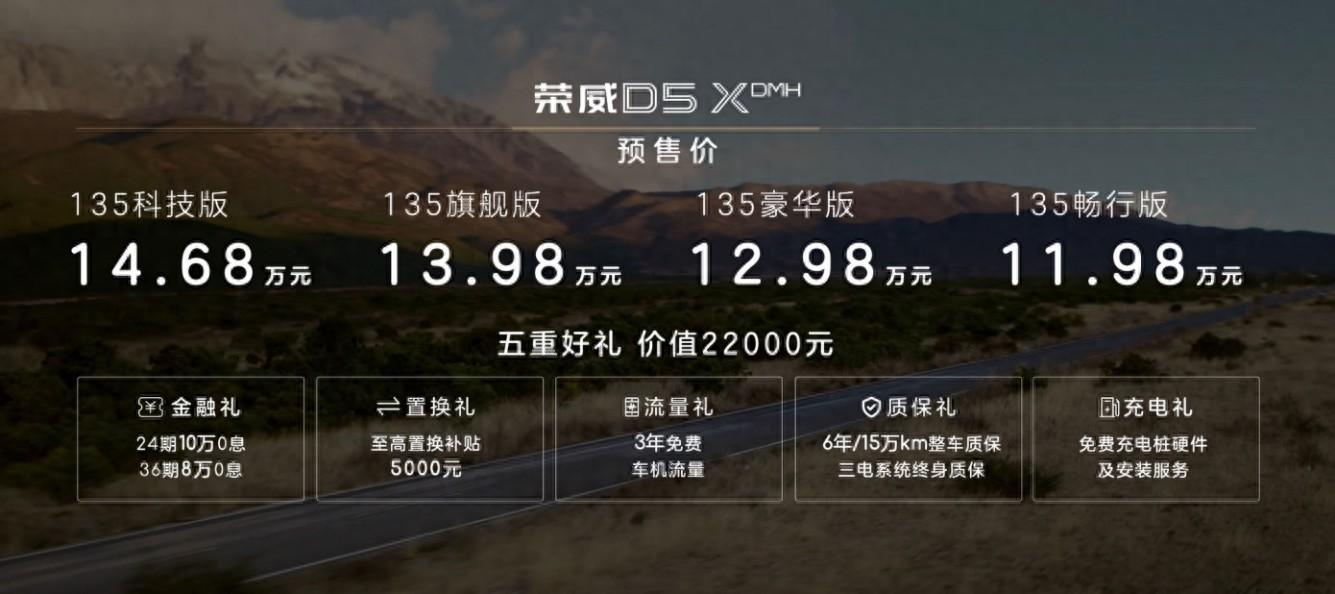 “12萬級最好的混動SUV”榮威D5X DMH空降,預售價11.98萬元起