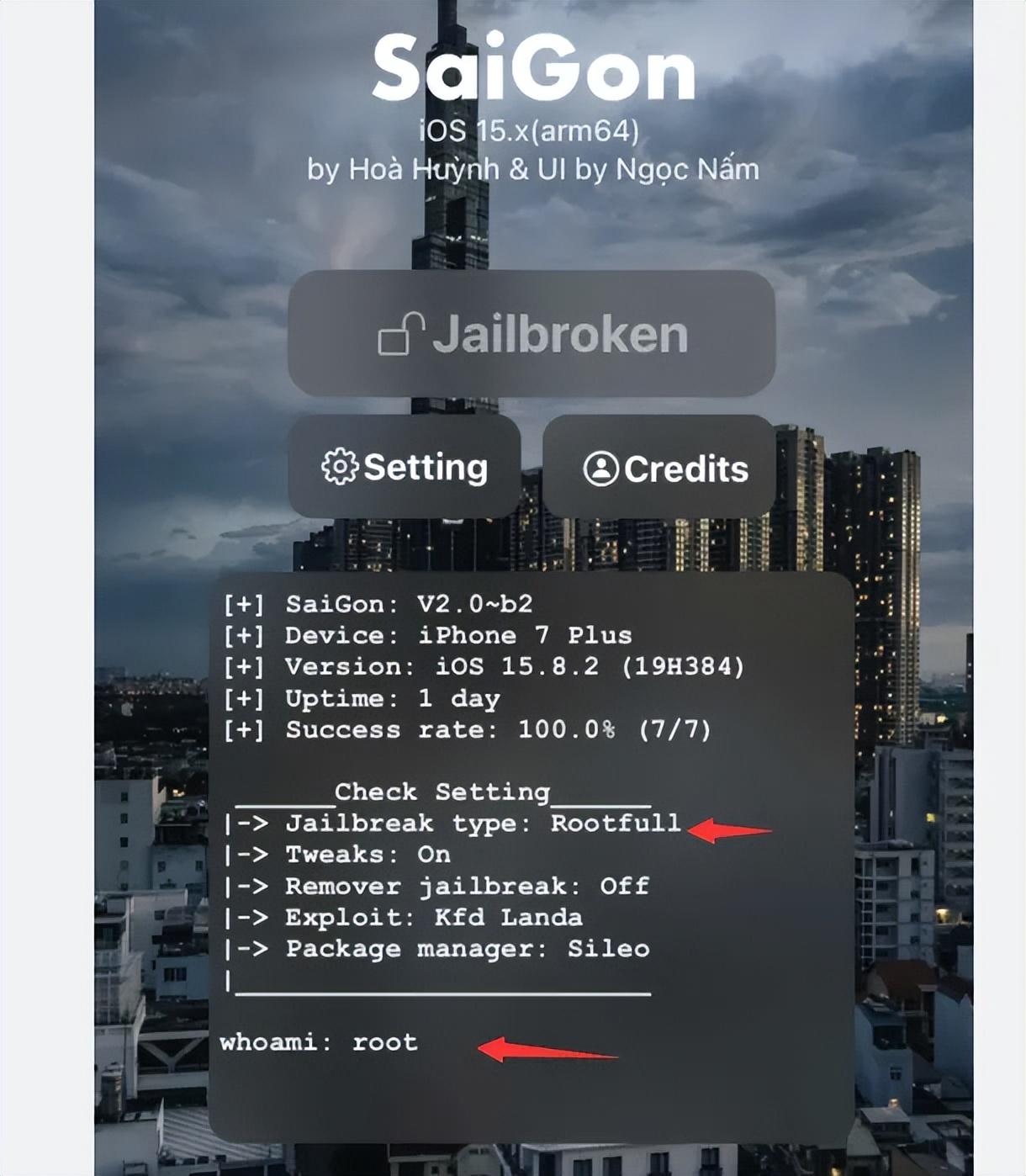 iOS 15.x SaiGon 越獄,有根已完成