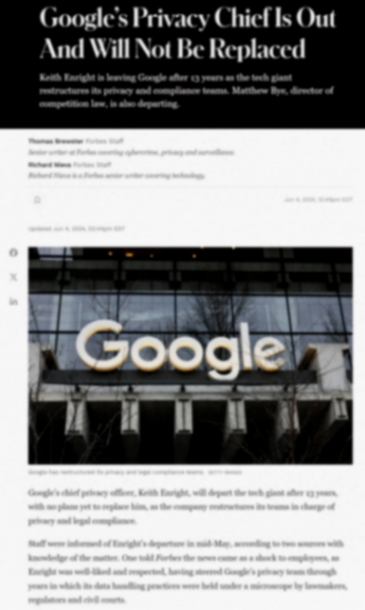 谷歌首席隱私官將離職:任職13年,職位無人接替
