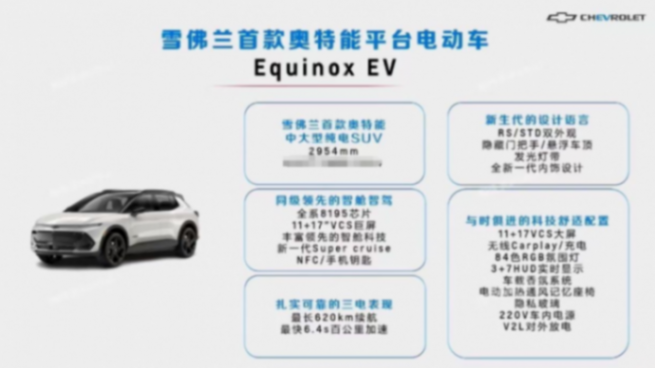 雪佛蘭探界者EV實車現身,長超4米8配287馬力,續航620km