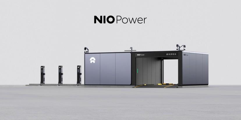 蔚來的第四代電動汽車換電站在144秒內完成換電