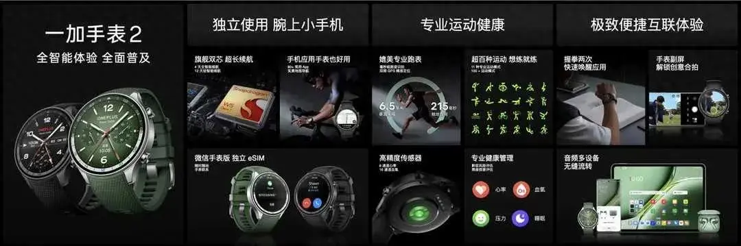 1799元,一加手表 2正式發(fā)布:驍龍 W5 Gen 1 處理器 + 獨(dú)立 eSIM