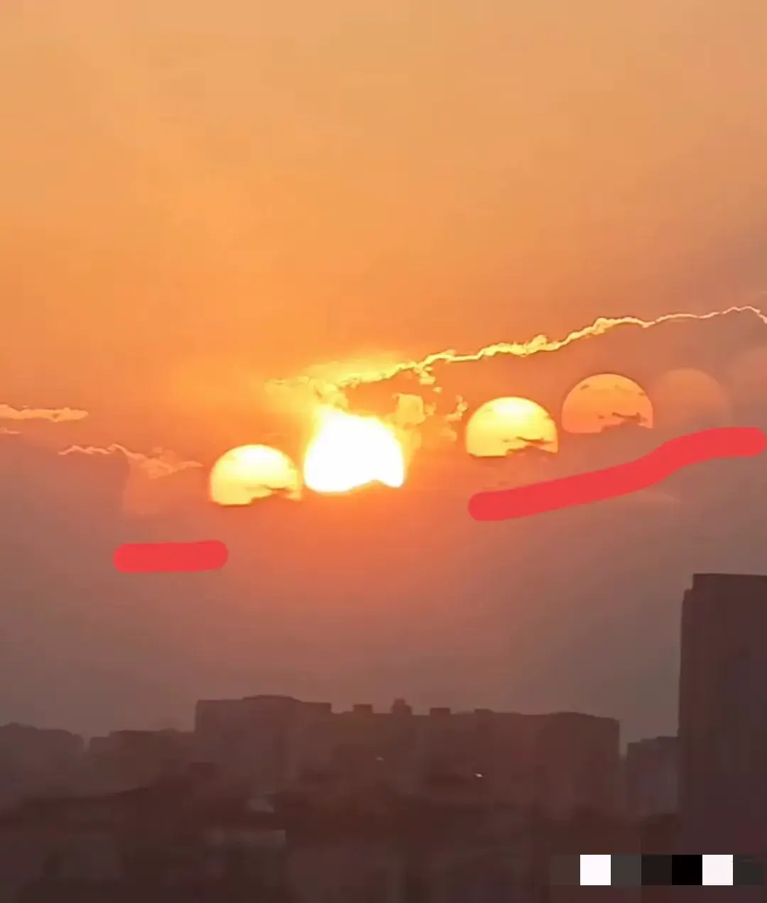 成都市民拍到7個太陽同框