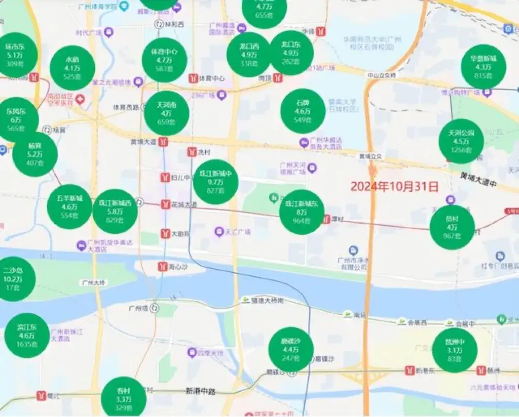 廣州年輕人別走,廣州珠江新城房?jī)r(jià)從125000元跌至97000元