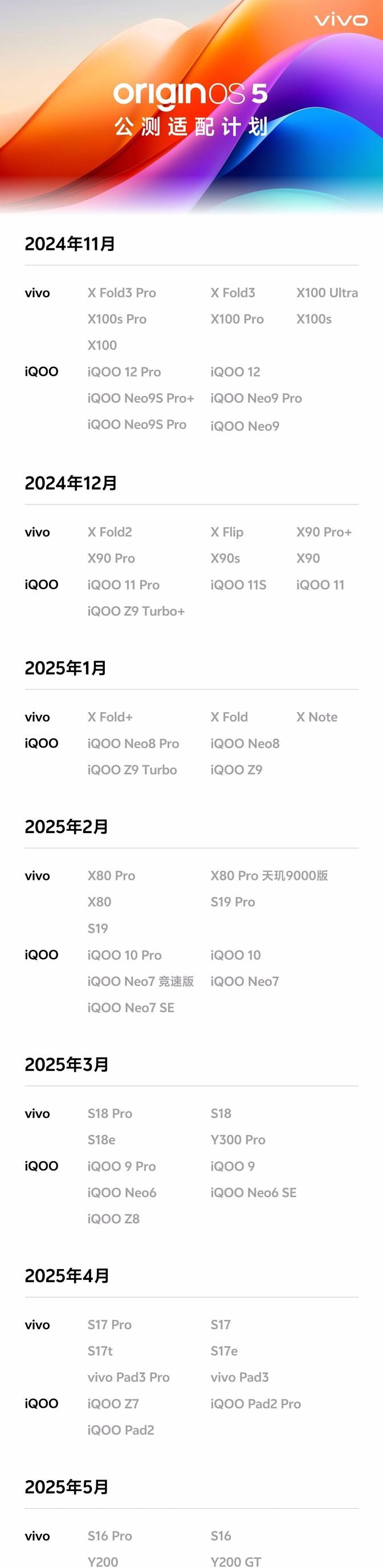 vivo X100、iQOO 12等13款機型開啟OriginOS 5公測招募