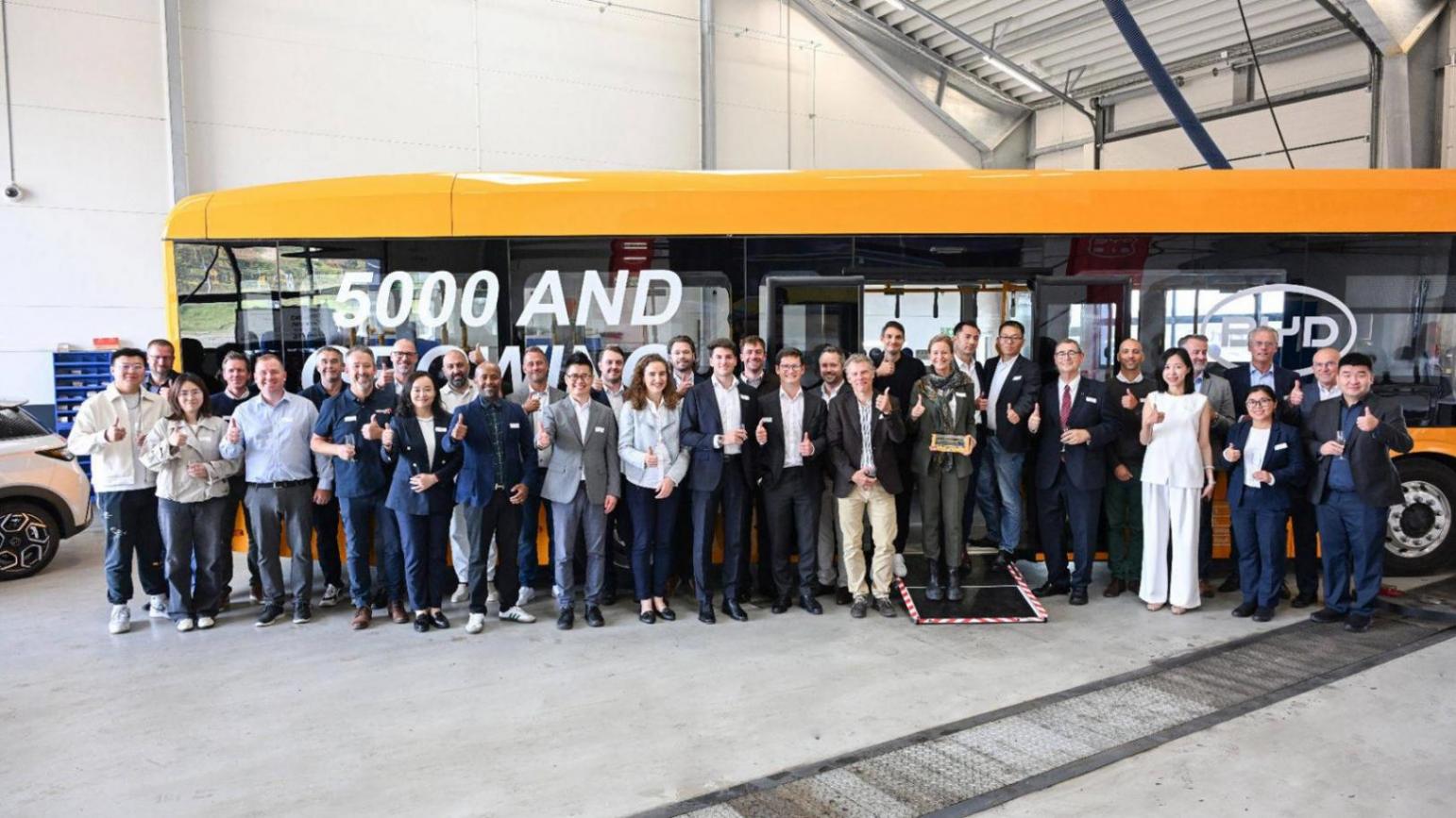 比亞迪歐洲第5000輛電動大巴交付達成