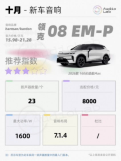 音響周報(bào):極氪9X用上賓利同款;理想i6也開(kāi)始對(duì)標(biāo)邁巴赫