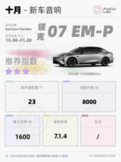 音響周報(bào):極氪9X用上賓利同款;理想i6也開(kāi)始對(duì)標(biāo)邁巴赫