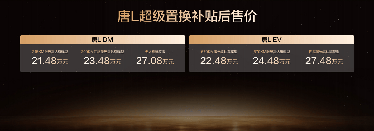 專為精英家庭而來!比亞迪唐L補貼后21.48萬元起