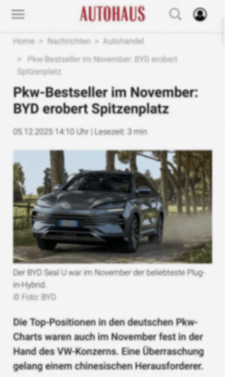 中國新能源出海新坐標:宋PLUS德國插混月度奪冠,比亞迪深化全球市場布局